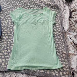 Express mint green sheer top sides shirt m
